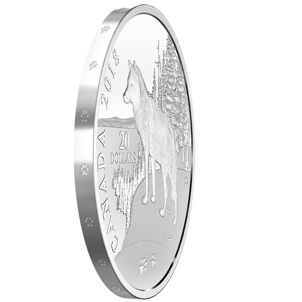 RDC 2018 Canada $20 Nature's Impression - Wolf Fine Silver (No Tax) Toned