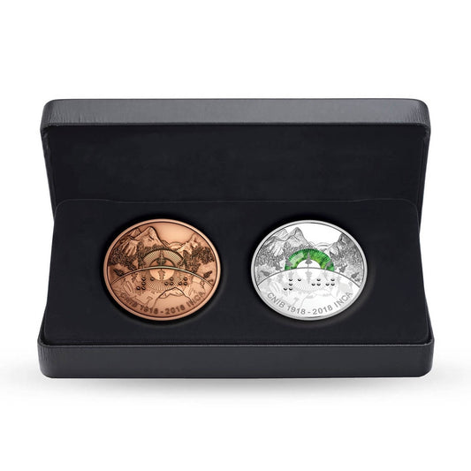 2018 Canada $30 CNIB 2-coin Set (Silver Coin & Bronze Medallion) - No Tax