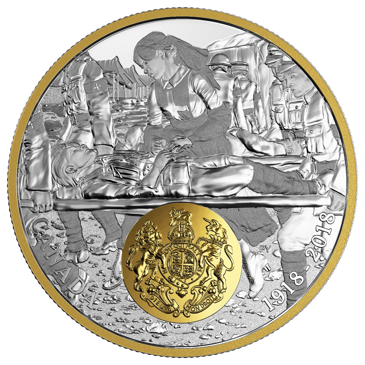 RDC 2018 Canada $20 WWI Allied Forces: Great Britain Fine Silver (No Tax) scratches