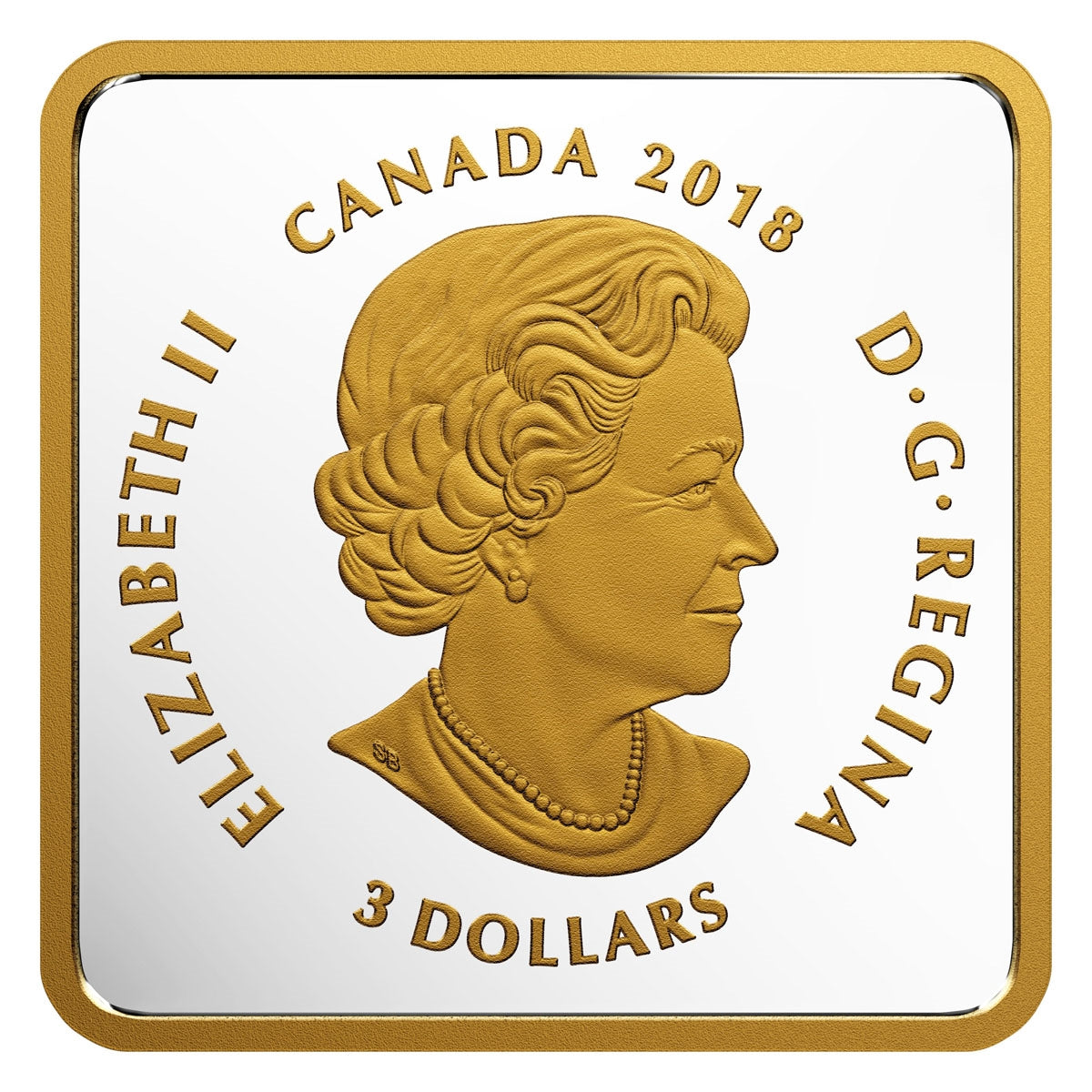 2018 $3 Canadian Coasts - True North Gold Plated Fine Silver (No Tax)
