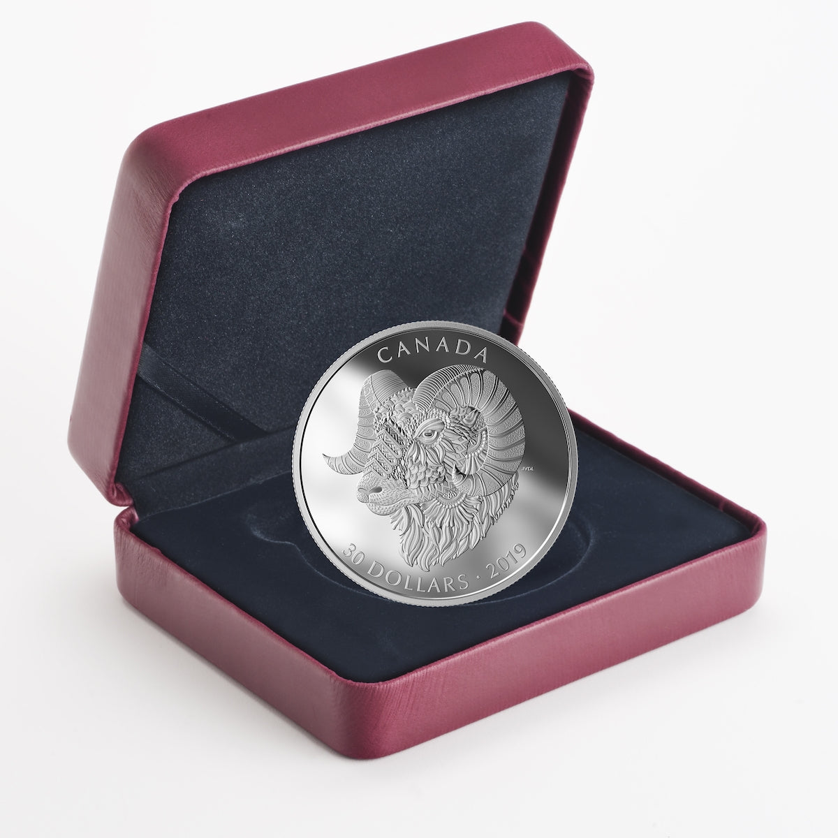 2019 Canada $30 Zentangle Art: The Bighorn Sheep Fine Silver Coin (Tax Exempt)