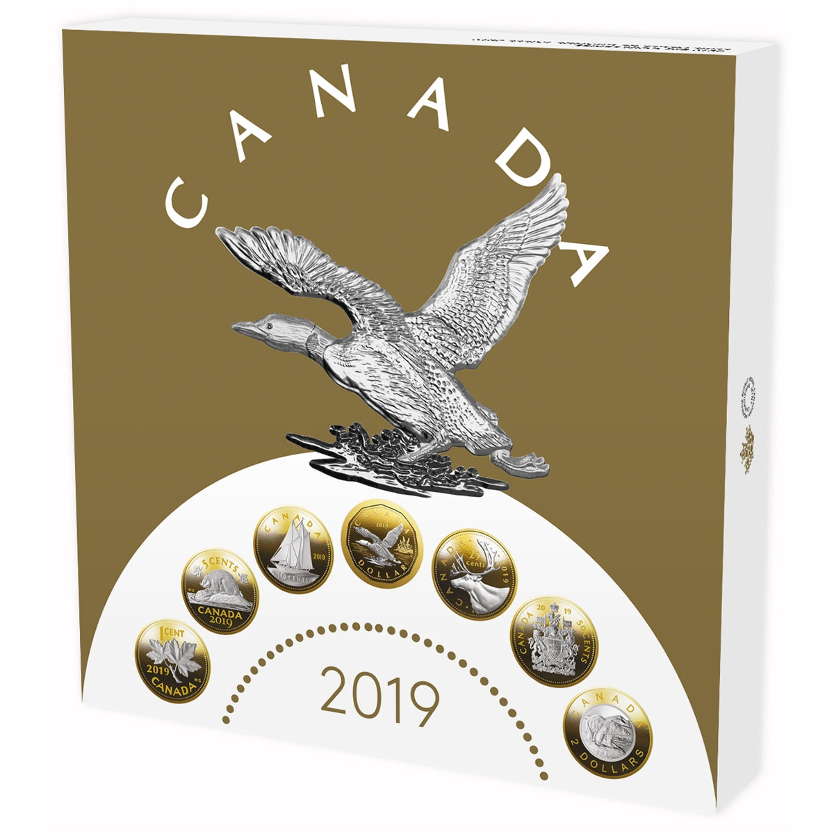 2019 Canada 25-cent Big Coin 5oz Reverse Gold Plated Silver (Tax Exempt)