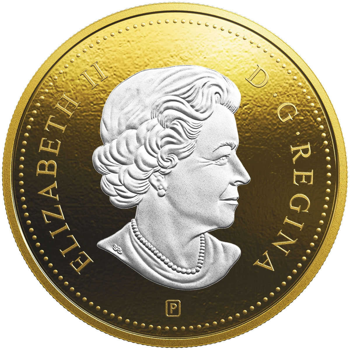 2019 Canada 10-cent Big Coin Reverse Gold Plated 5oz Fine Silver (No Tax)