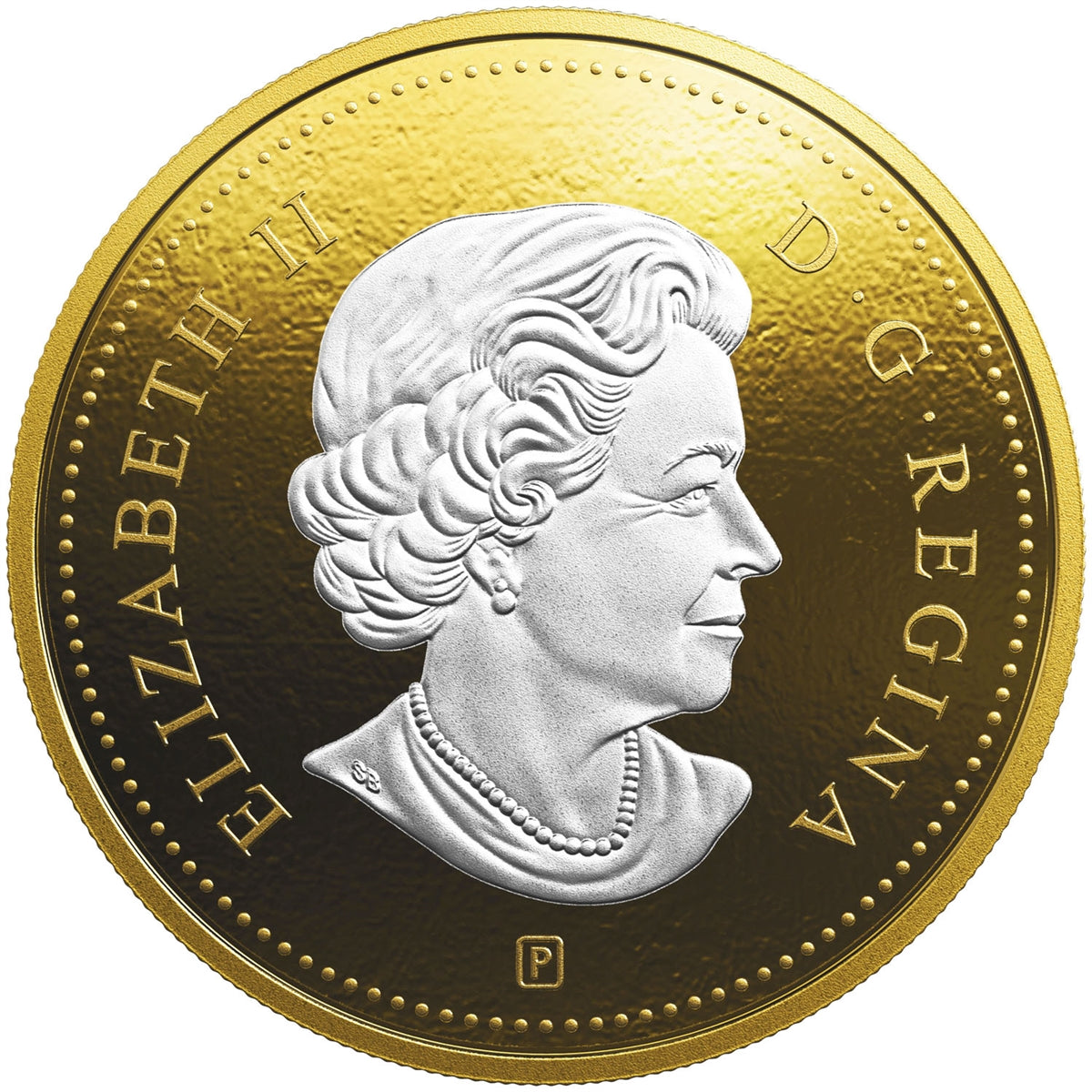 2019 Canada 50-cent Big Coin Reverse Gold Plated 5oz. Fine Silver (No Tax)