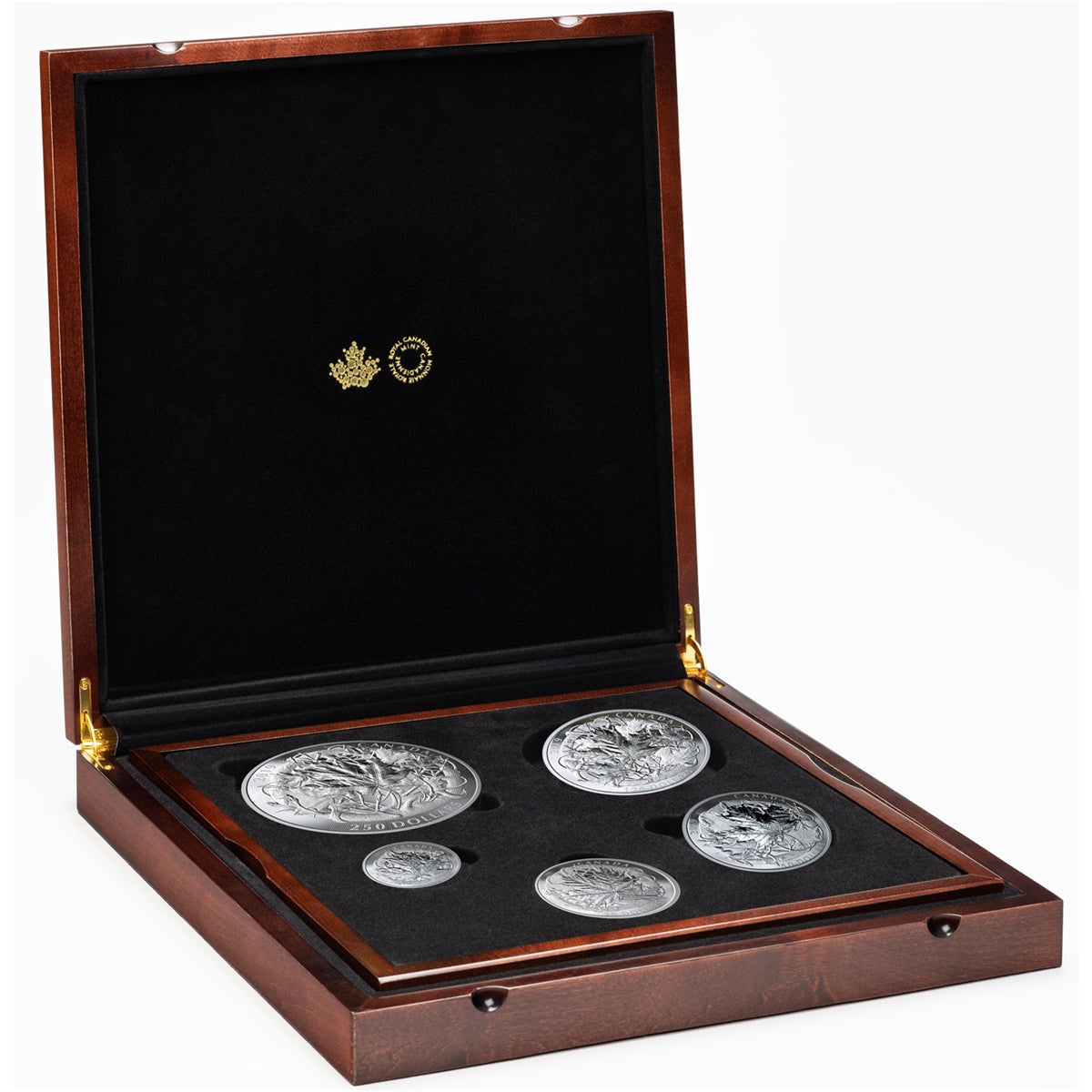 2019 The Canadian Maple Masters Collection Fine Silver 5-Coin Set (No Tax) Bent/Torn