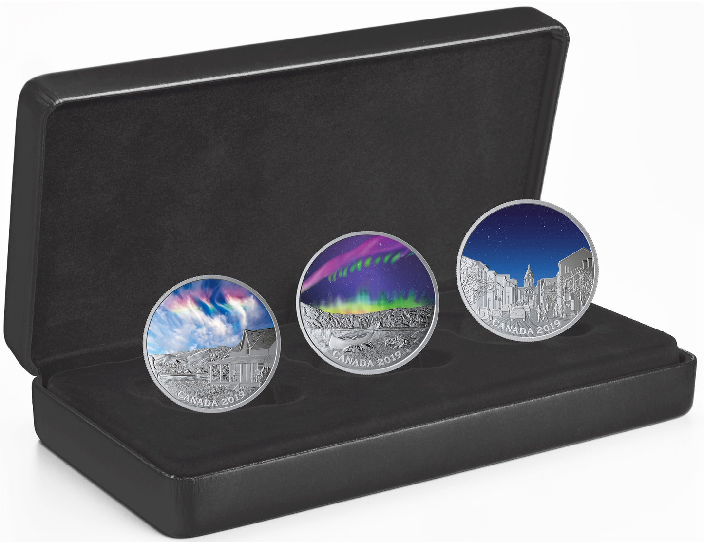 2019 Canada $20 Sky Wonders 3-coin Fine Silver Set in Deluxe Case (No Tax)