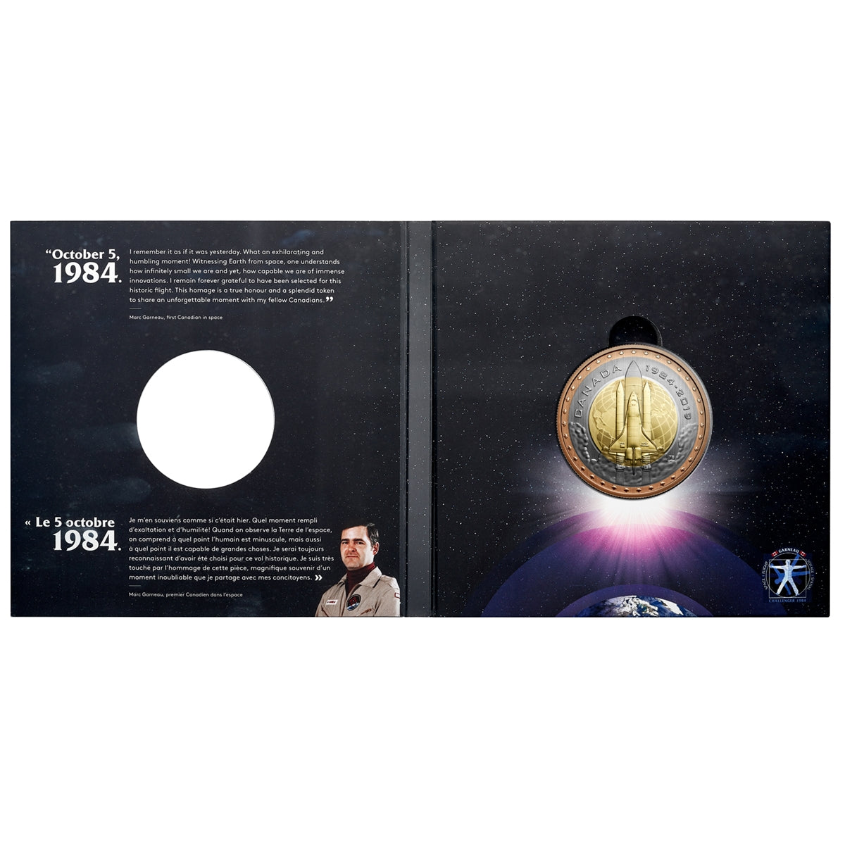 2019 Canada 25-cent First Canadian in Space Coin