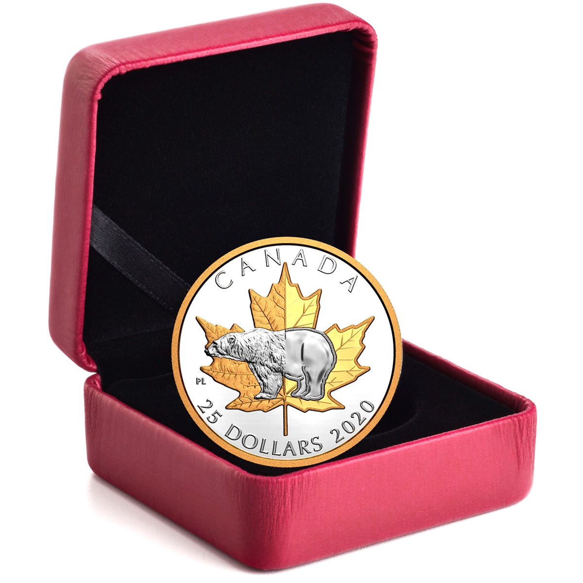 RDC 2020 Canada $25 Piedfort Timeless Icons: Polar Bear Fine Silver Coin (No Tax) scratched capsule