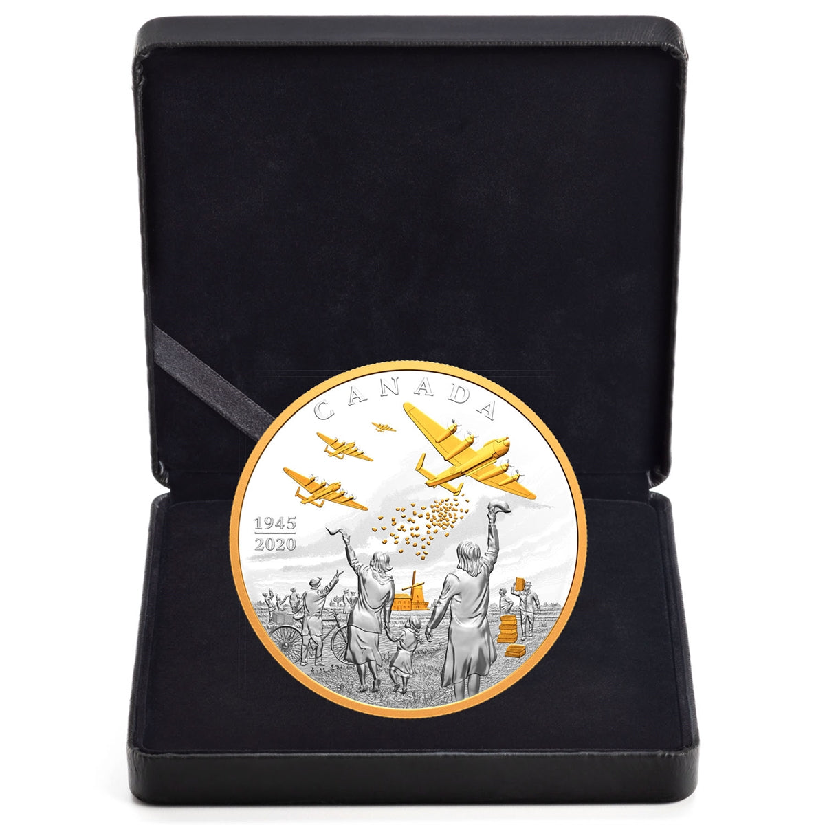 2020 Canada $100 Liberation of the Netherlands: Operation Manna 10 oz. Fine Silver (No Tax) dented sleeve