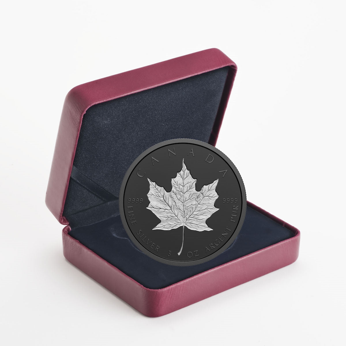 2020 Canada $50 Rhodium-Plated Incuse 3oz. Fine Silver Maple Leaf (NO Tax)