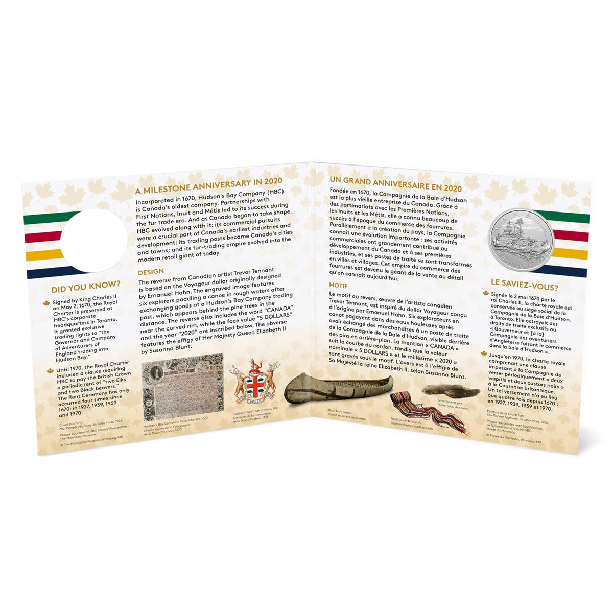 2020 Canada $5 Moments to Hold - The 350th Anniversary of HBC Silver (No Tax)