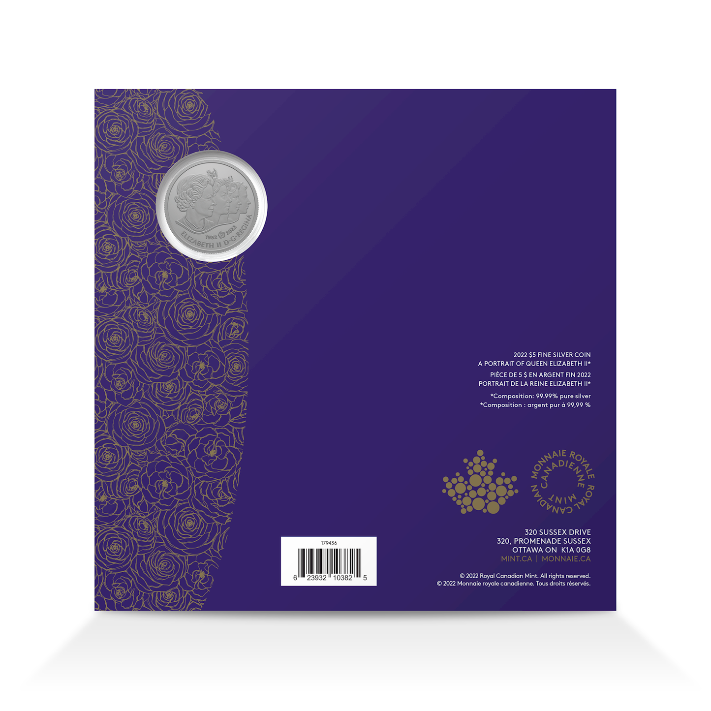 2022 Canada $5 A Portrait of Queen Elizabeth II Fine Silver (No Tax)