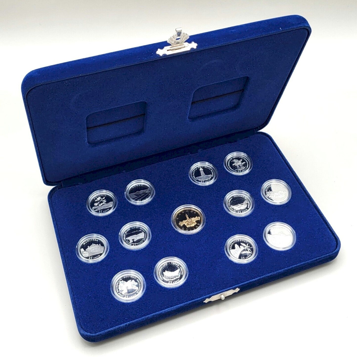 RDC 1992 Canada 125th Ann. 13-coin Sterling Silver 25-cent Set with Loon (impaired)
