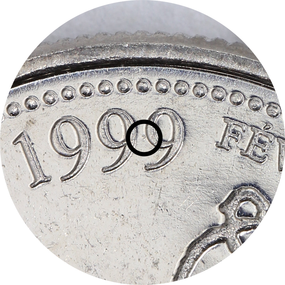Dot Variety 1999 February Canada 25-Cents Choice BU (MS64)