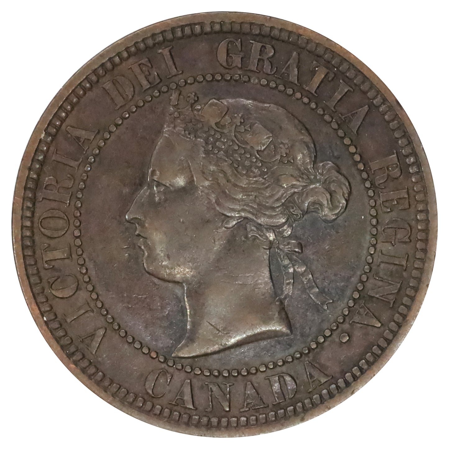 1882H Obv. 1 Single Serif Ns Canada 1-cent VF-EF (VF30)