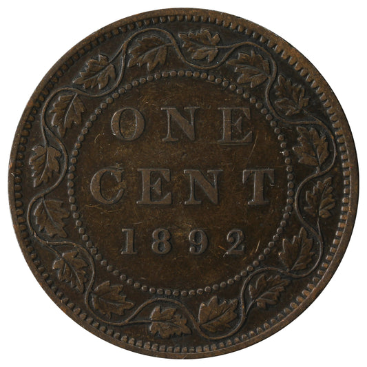 1892 Obv. 3 Canada 1-cent Very Fine (VF20)