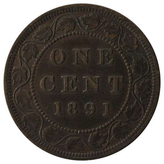 1891 LDLL Obv. 3 Canada 1-cent VF-EF (VF30)