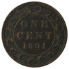 1891 LDLL Obv. 2 Canada 1-cent Very Fine (VF20)
