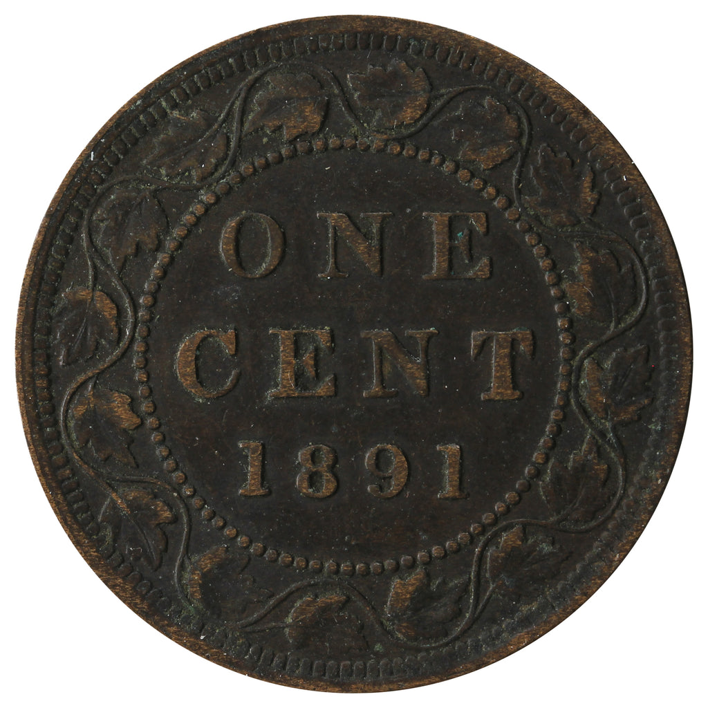 1891 LDLL Obv. 2 Canada 1-cent Very Fine (VF20)