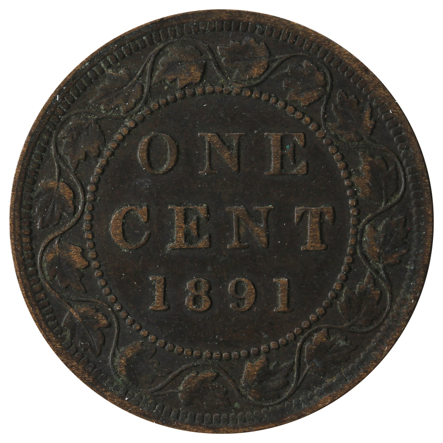 1891 LDLL Obv. 2 Canada 1-cent Very Fine (VF-20)