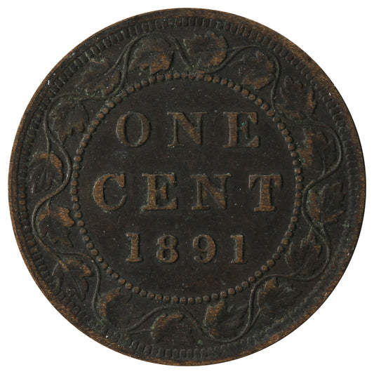 1891 LDLL Obv. 2 Canada 1-cent Very Fine (VF20)