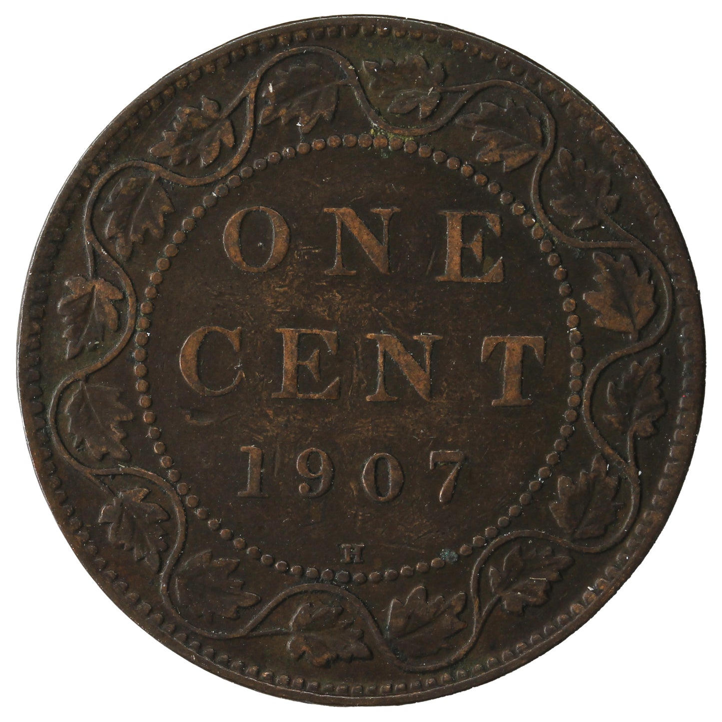1907H Canada 1-cent F-VF (F-15)