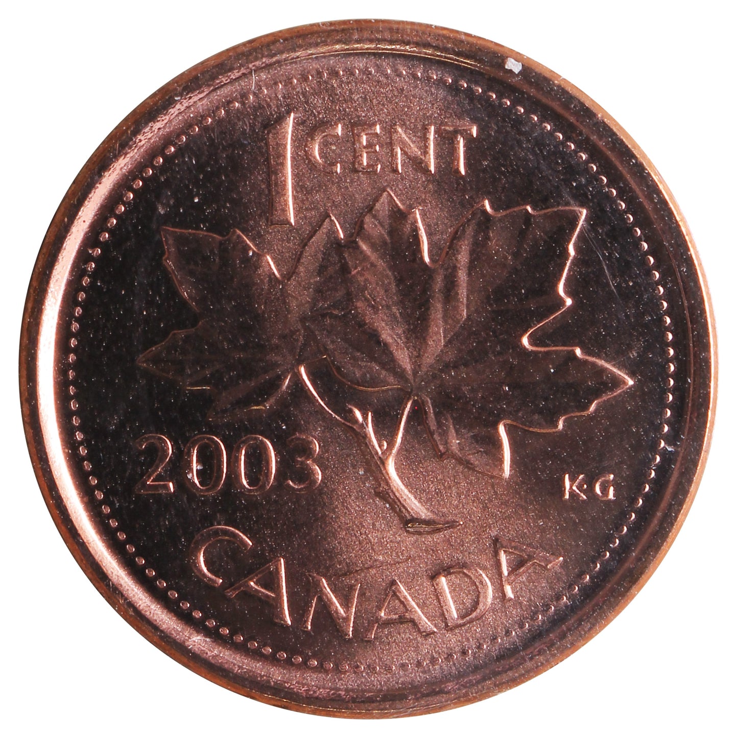 2003P New Effigy Canada 1-cent ICCS Certified MS67 Red - Tied for Finest!