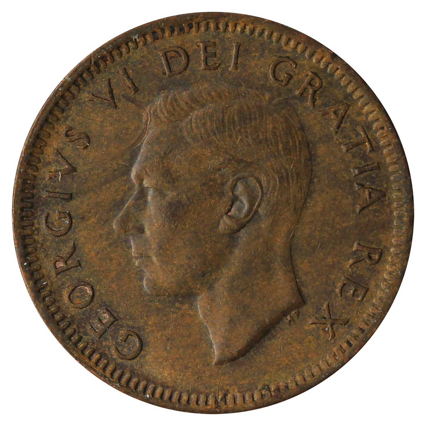 1949 A Between Denticles Canada 1-cent Circulated