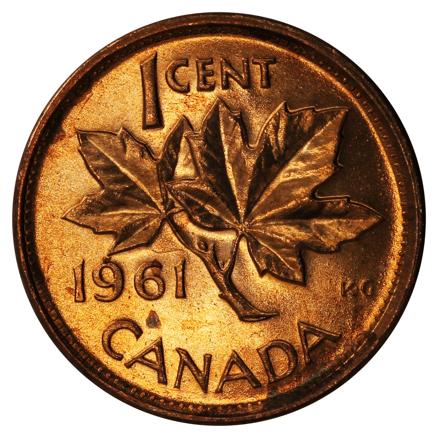 1961 Canada 1-cent Brilliant Uncirculated (MS63)