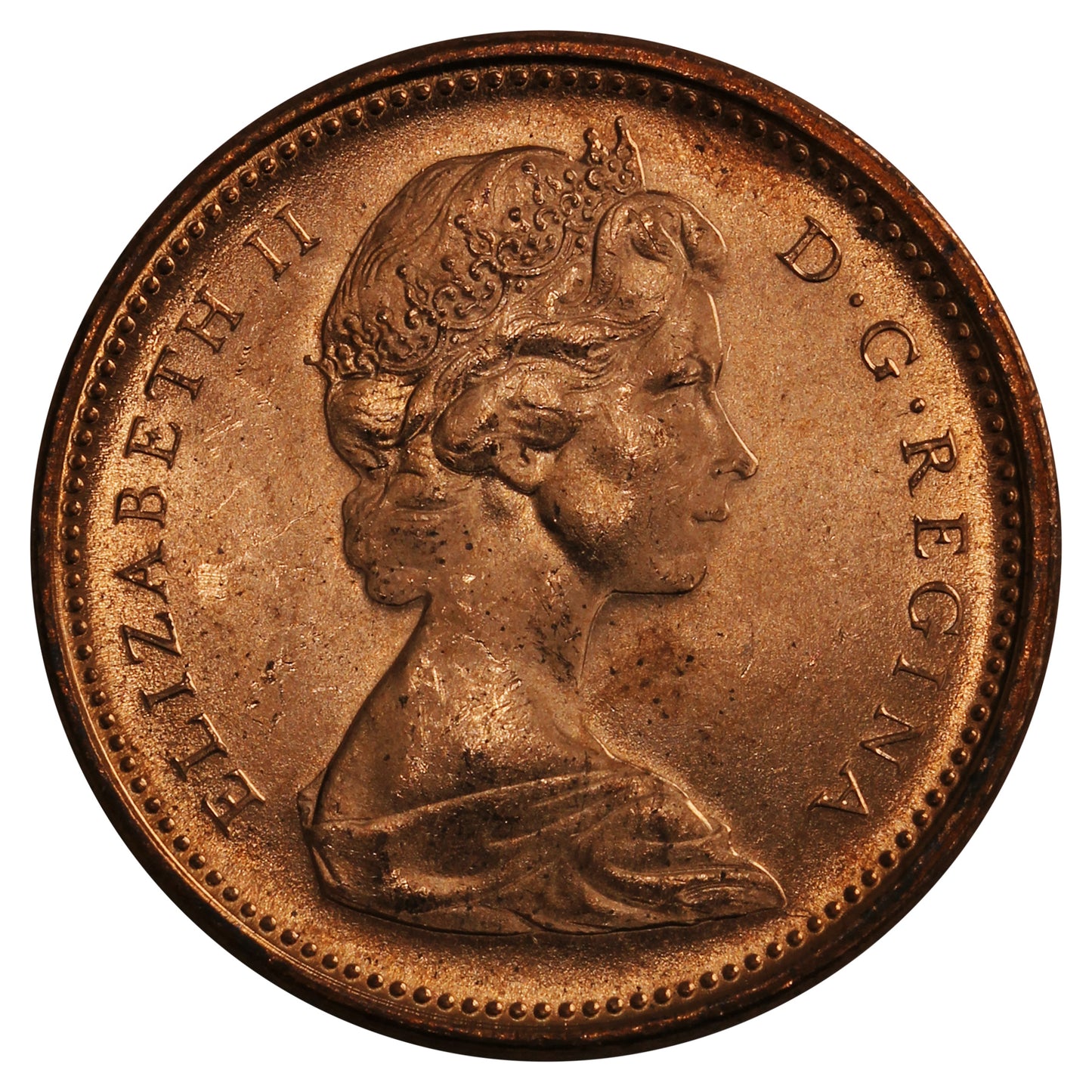 1965 Var. 3 LB B5 Canada 1-cent Brilliant Uncirculated (MS-63)
