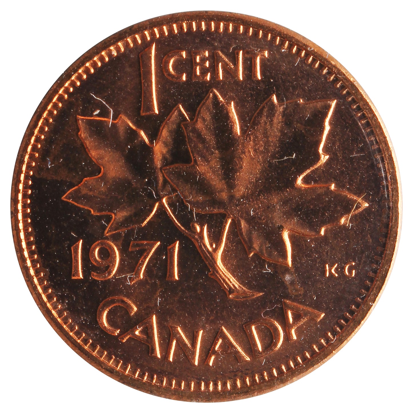 1971 Canada 1-cent ICCS Certified MS66 Red