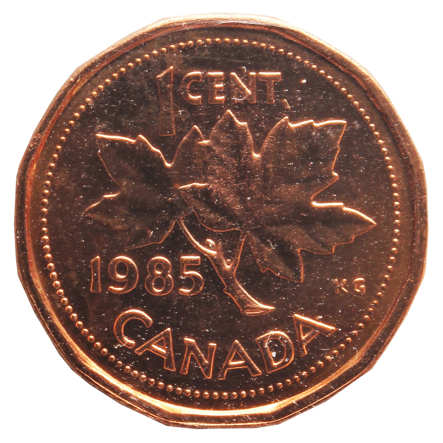 1985 Blunt 5 Canada 1-cent ICCS Certified MS65 Red