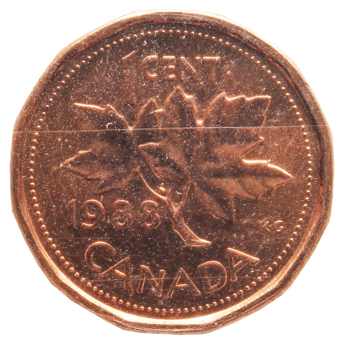 1988 Canada 1-cent ICCS Certified MS66 Red