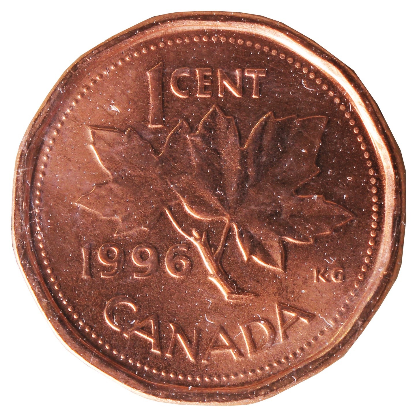1996 Canada 1-cent ICCS Certified MS64 Red
