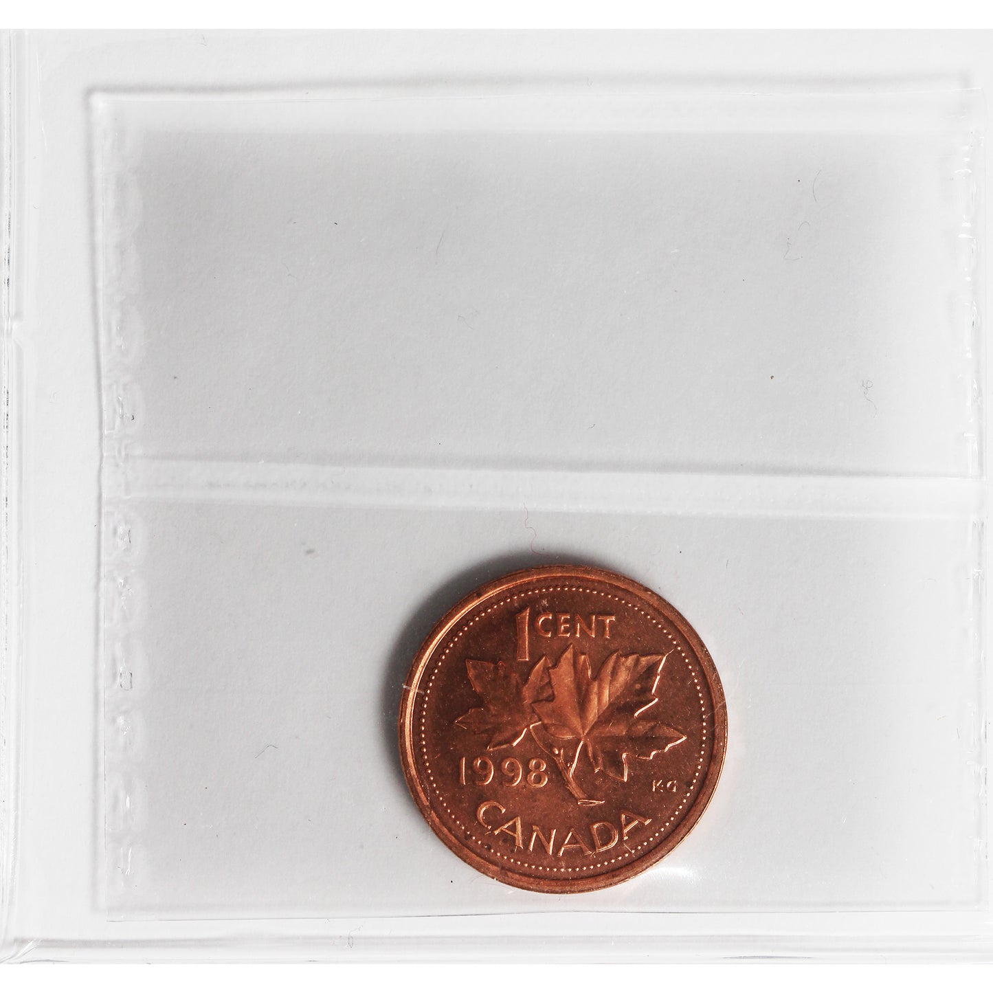 1998 Canada 1-cent ICCS Certified MS65 Red