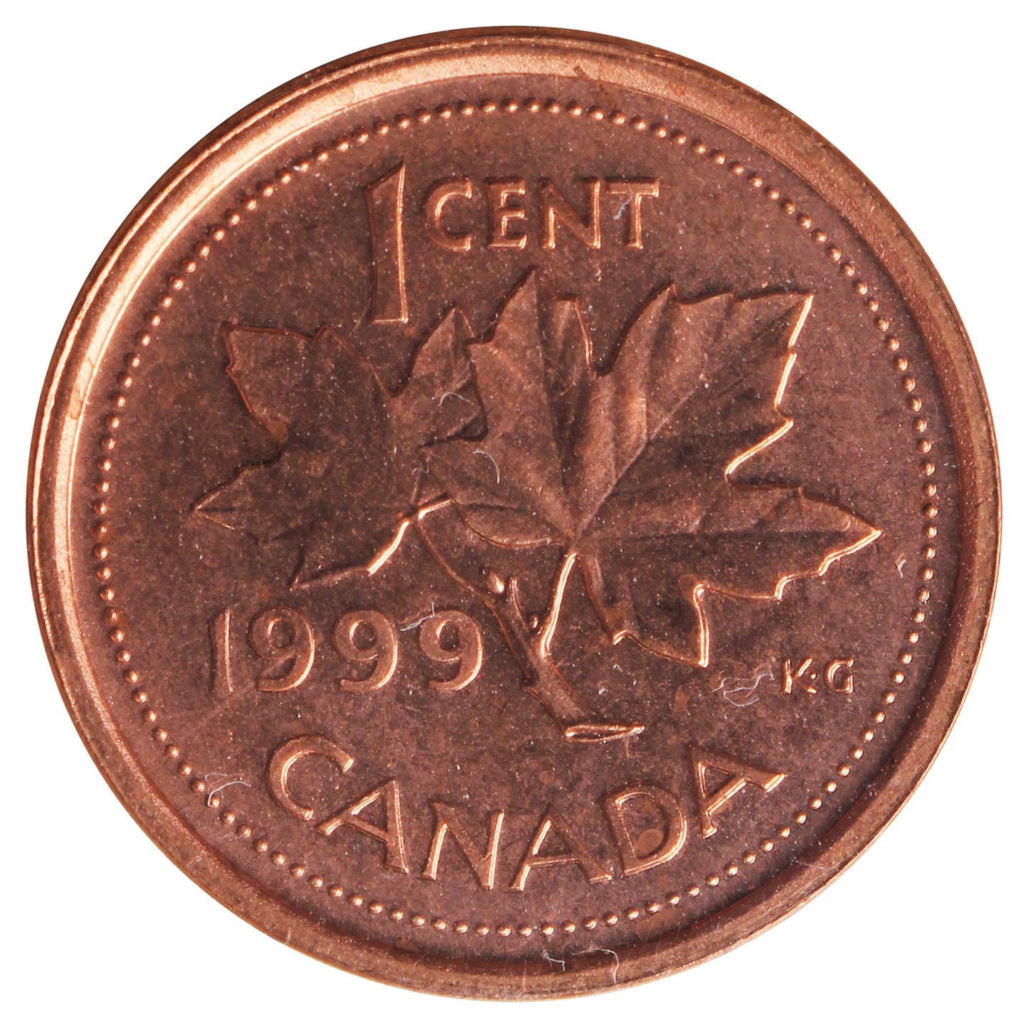 1999 Canada 1-cent ICCS Certified MS65 Red