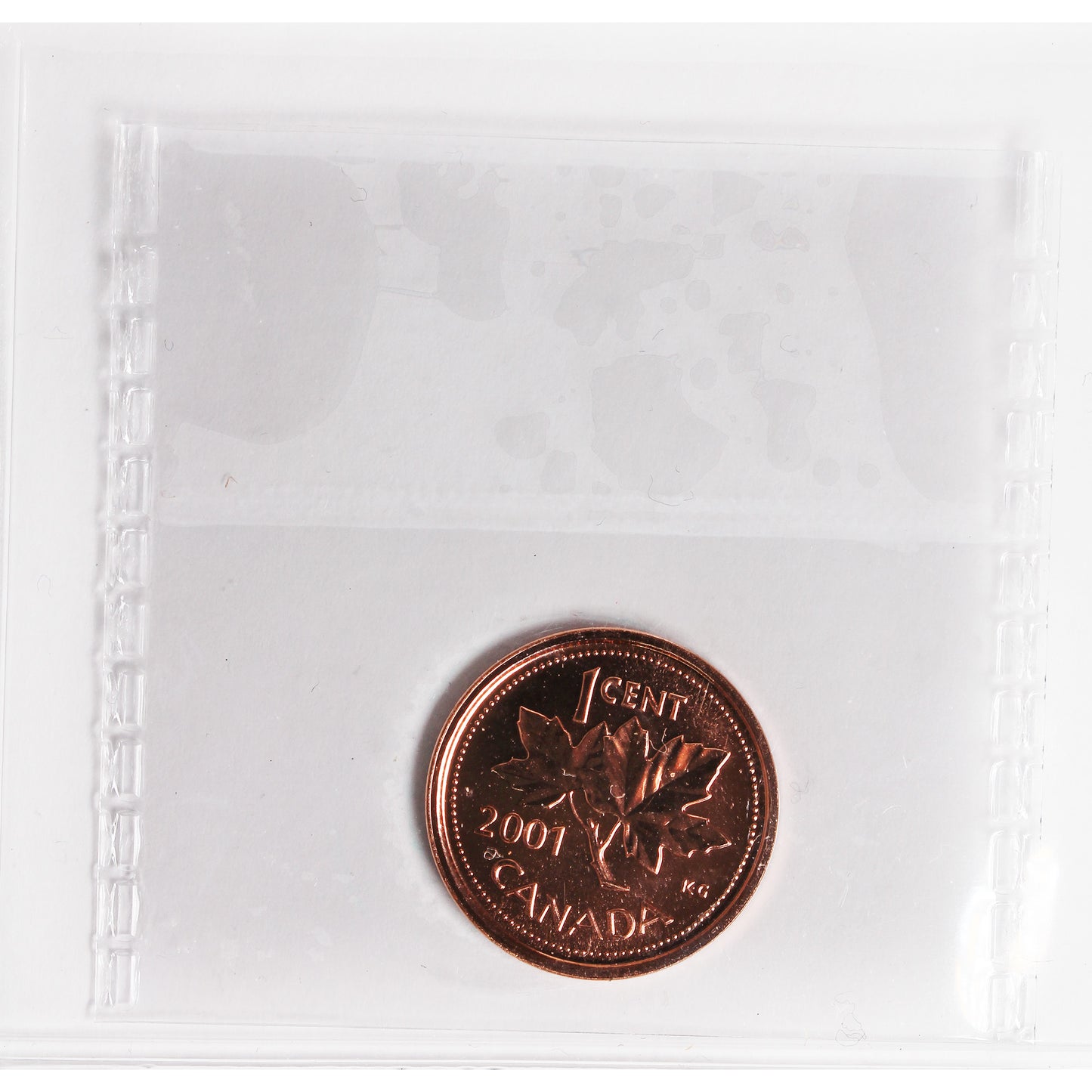 2001P Canada 1-cent ICCS Certified MS-66 Red