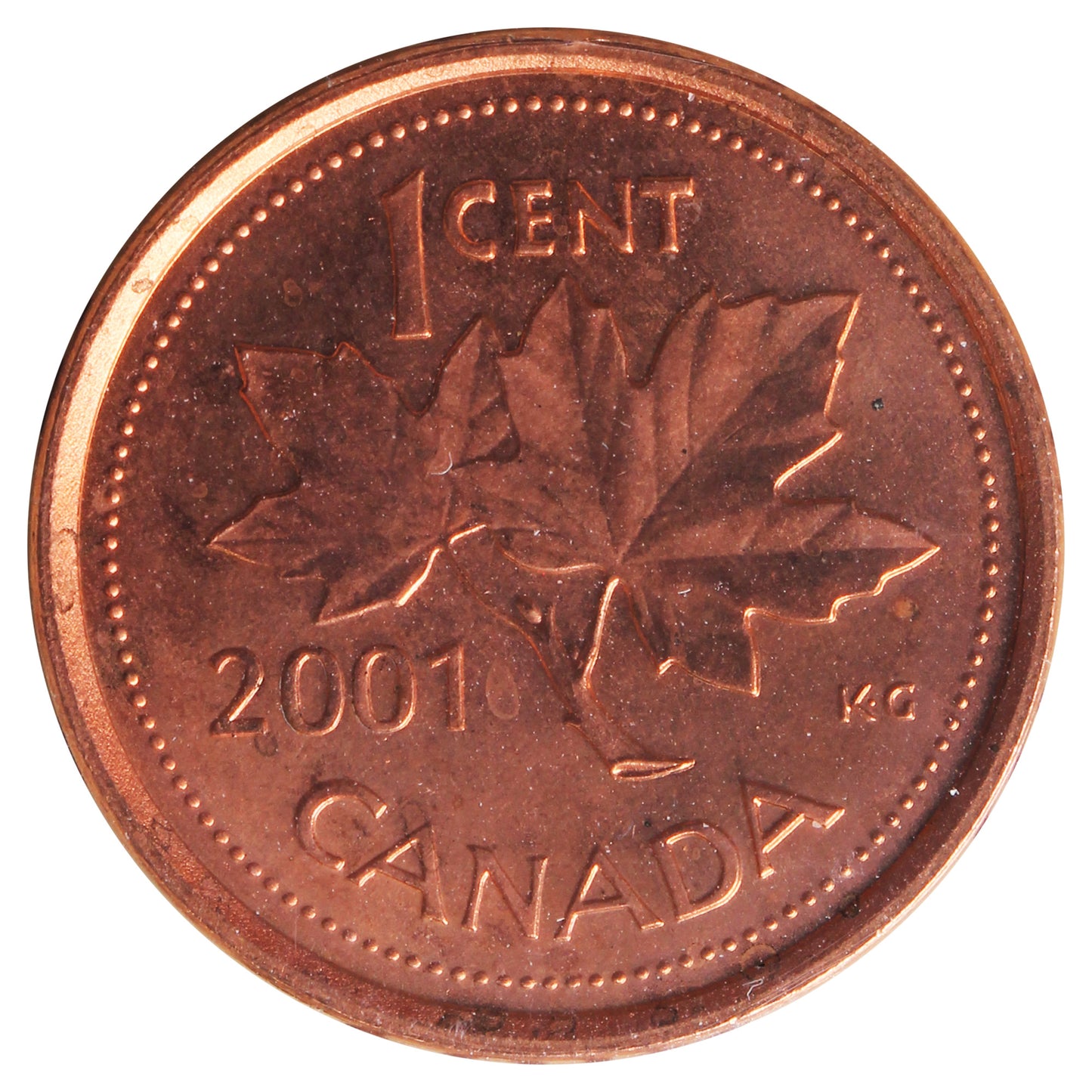 2001 Canada 1-cent ICCS Certified MS66 Red