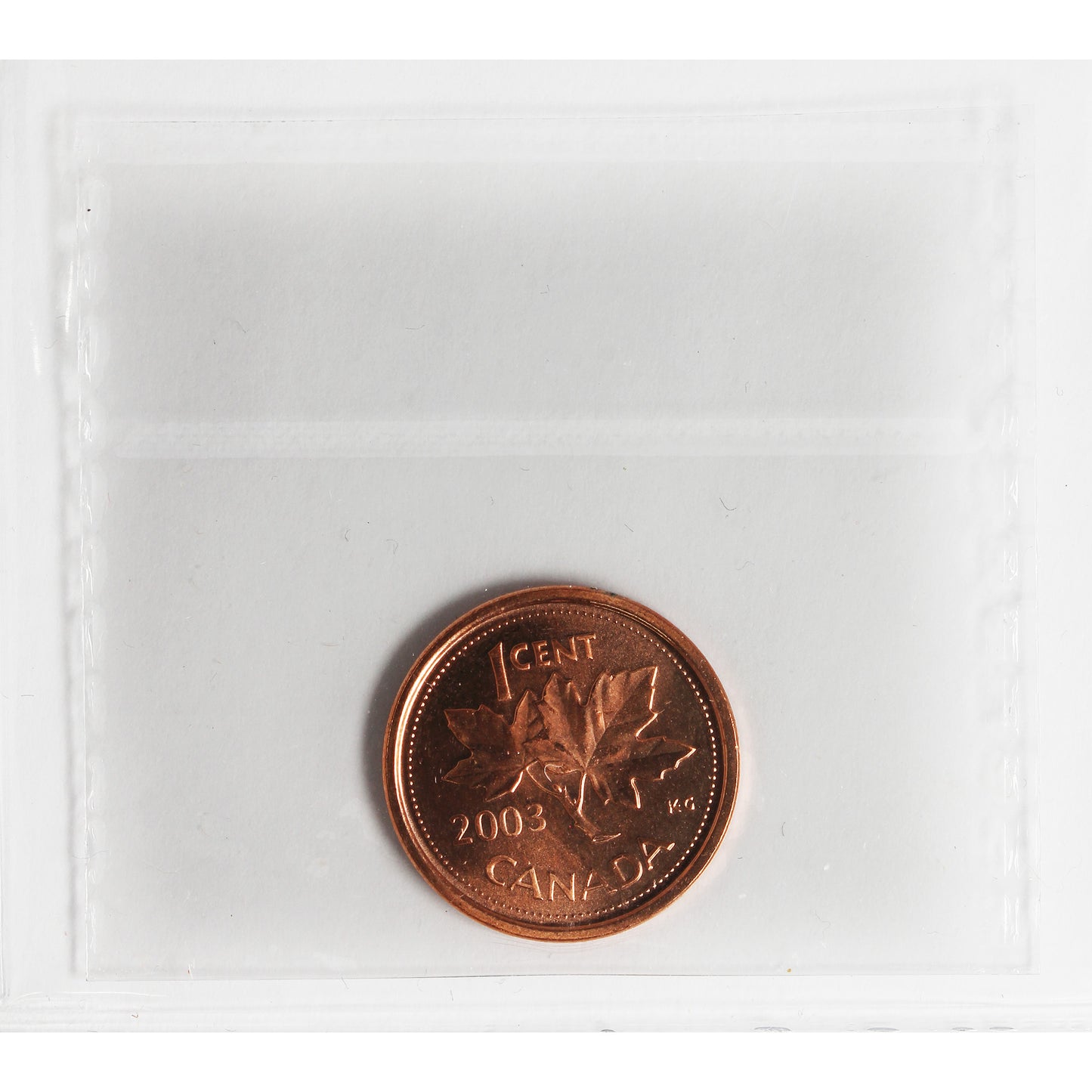 2003P New Effigy Canada 1-cent ICCS Certified MS-65 Red