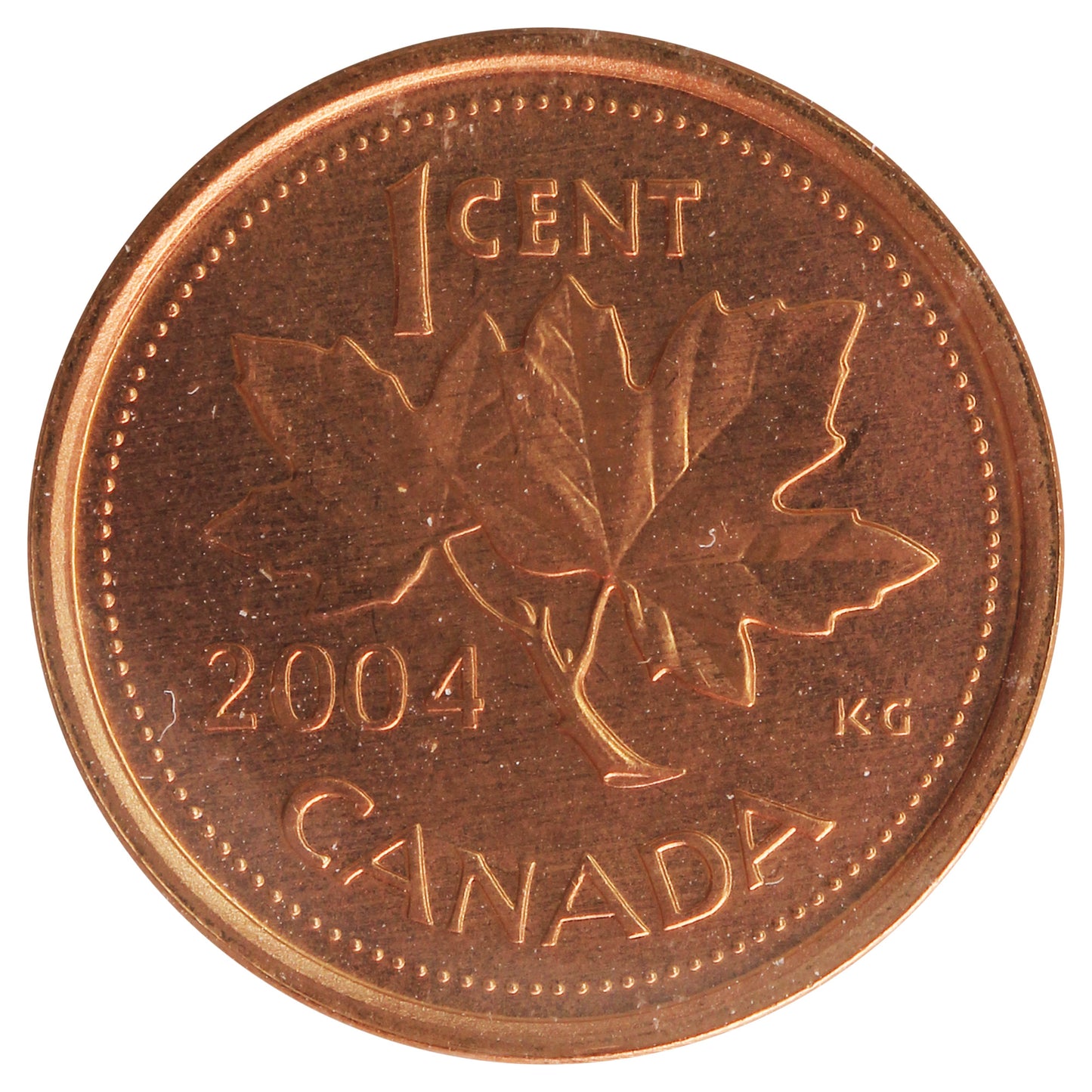 2004 Canada 1-cent ICCS Certified MS66 Red