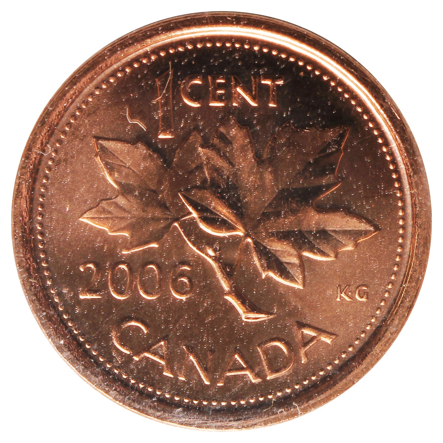 2006P Magnetic Canada 1-cent ICCS Certified MS65 Red