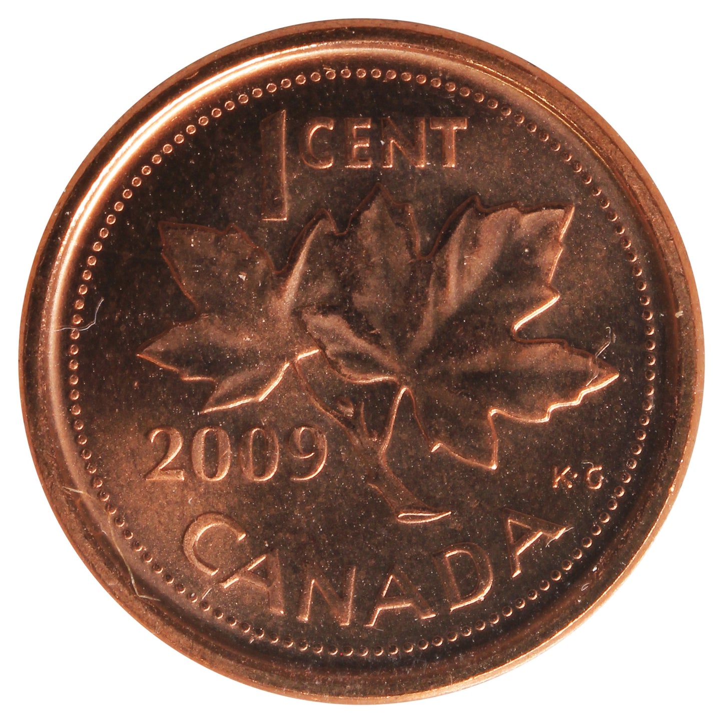 2009 Magnetic Canada 1-cent ICCS Certified MS66 Red
