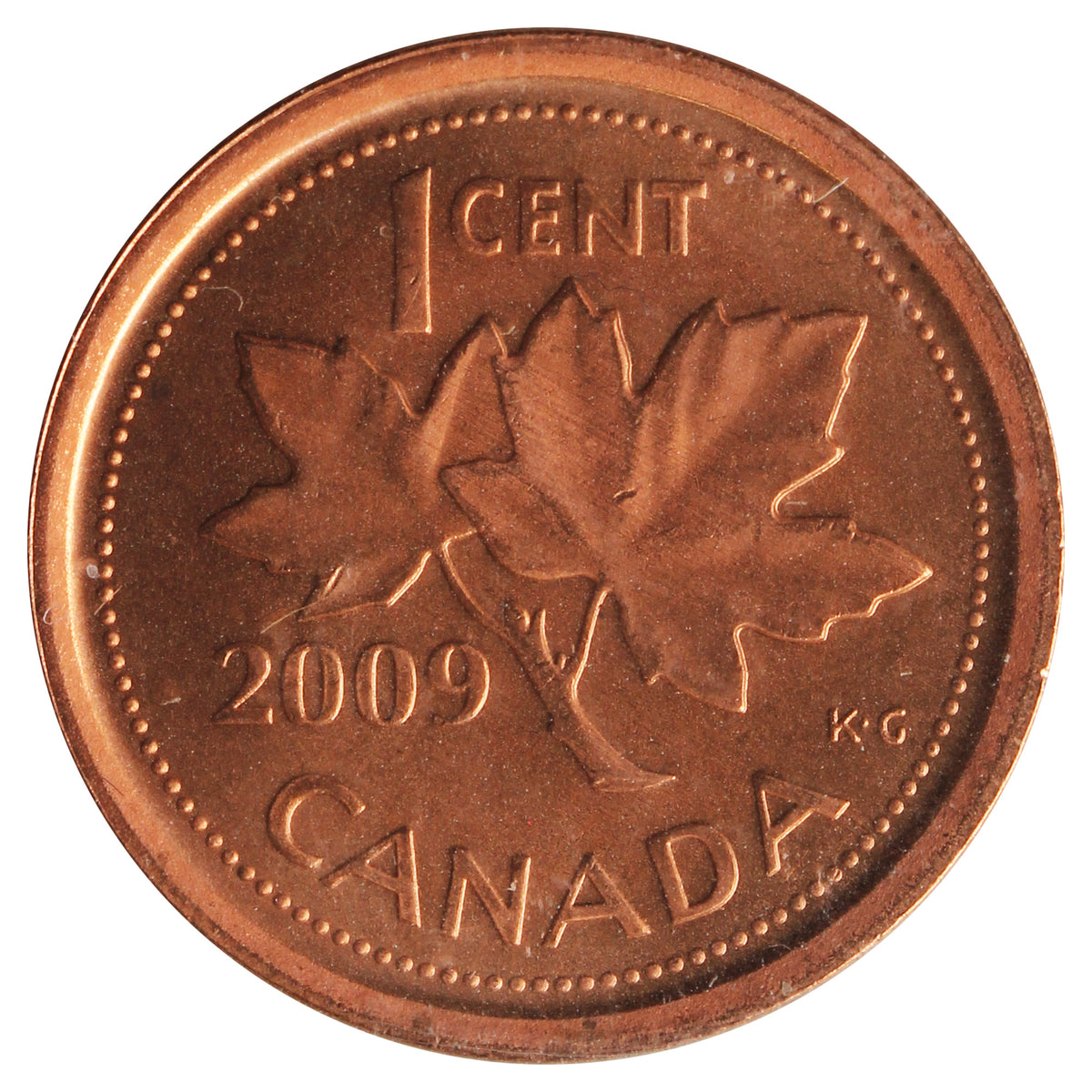 2009 Non Magnetic Canada 1-cent ICCS Certified MS67 Red
