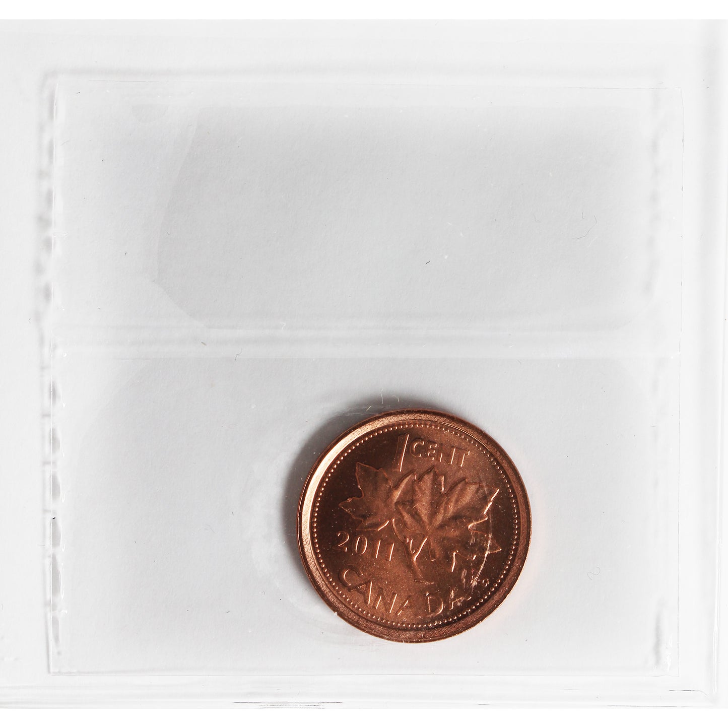 2011 Non Magnetic Canada 1-cent ICCS Certified MS-65 Red
