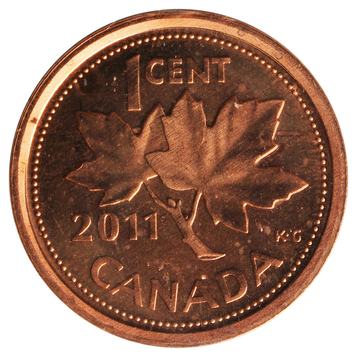 2011 Non Magnetic Canada 1-cent ICCS Certified MS67 Red
