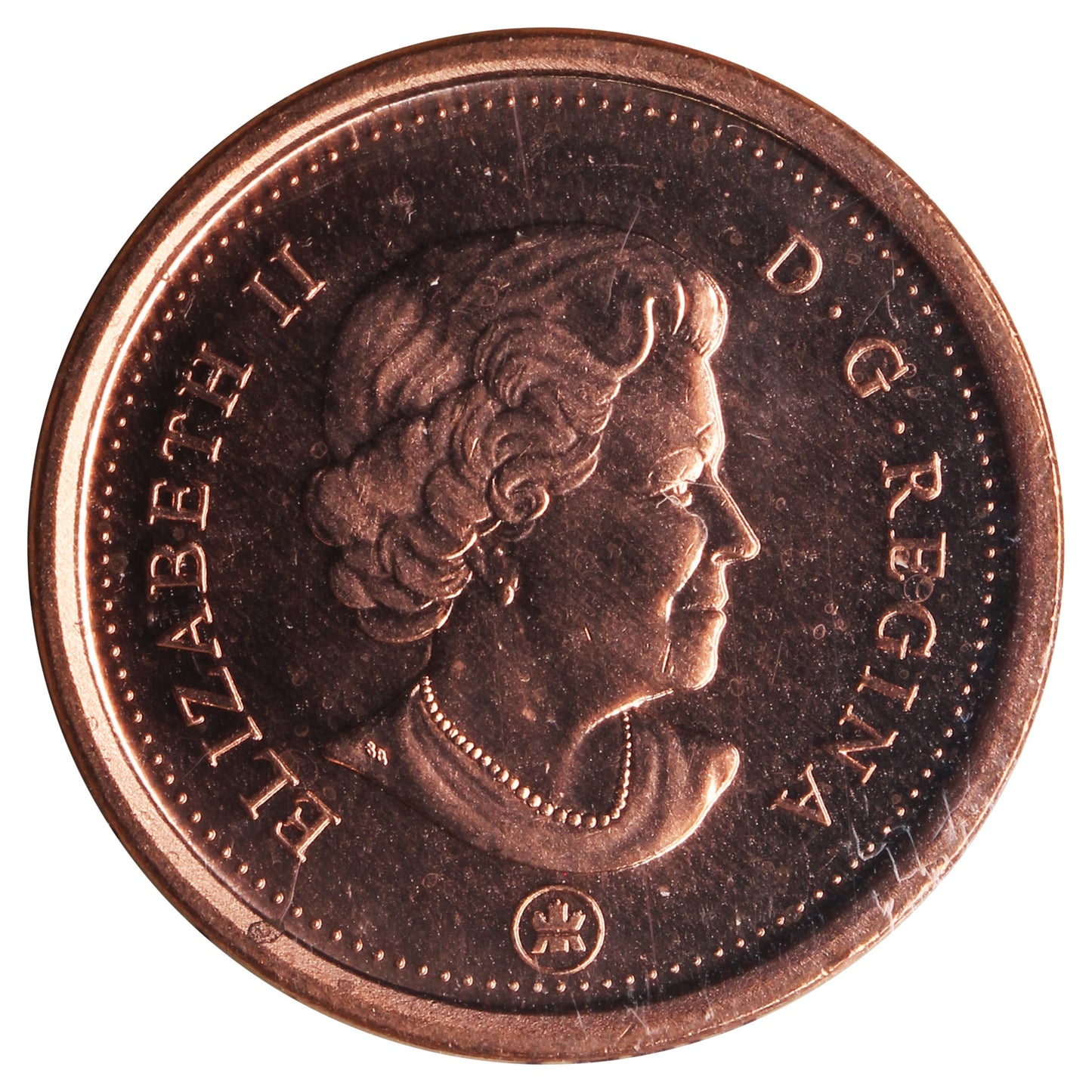 2012 Non Magnetic Canada 1-cent ICCS Certified MS66 Red