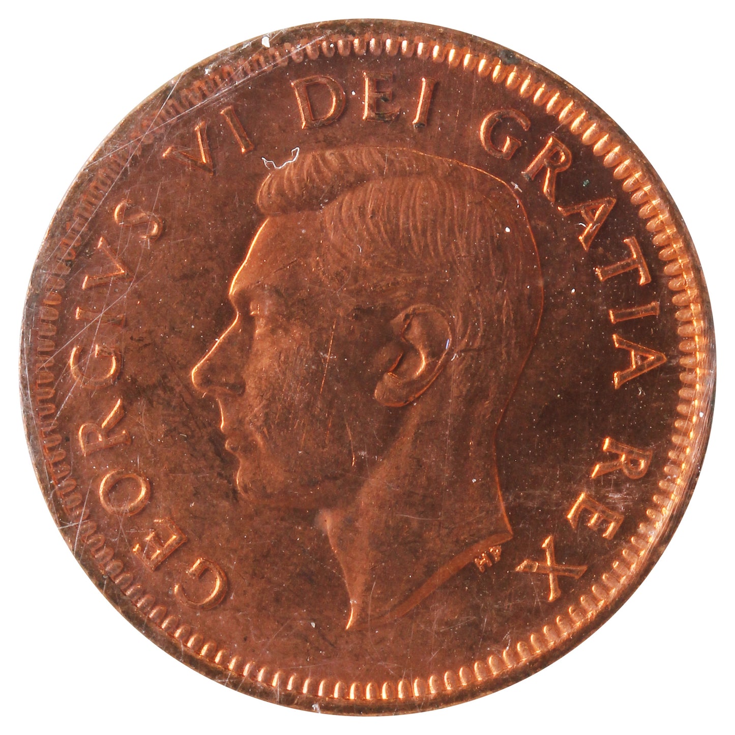 1948 A Off Denticle Canada 1-cent ICCS Certified MS-63 Red