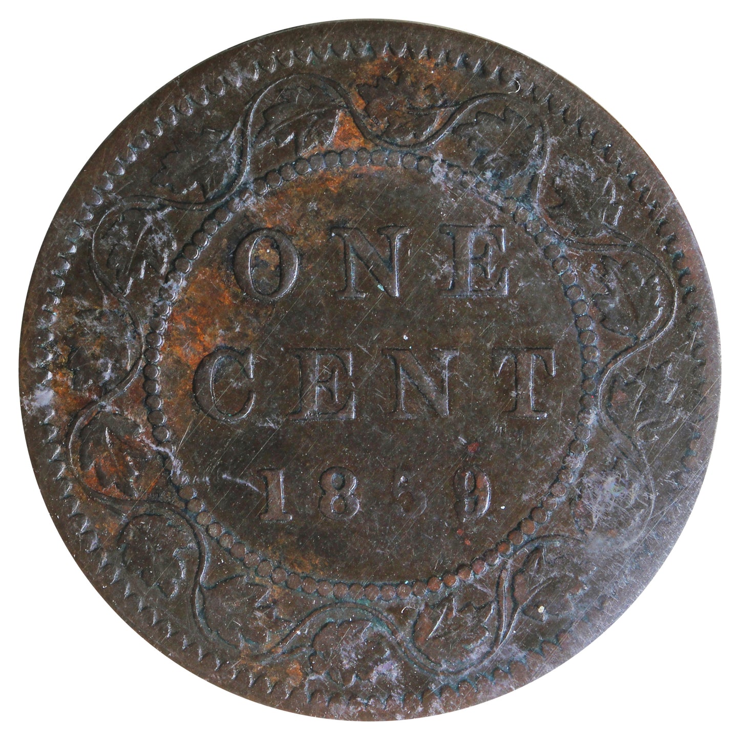 1859 DP N9 #1 Canada 1-cent ICCS Certified F15