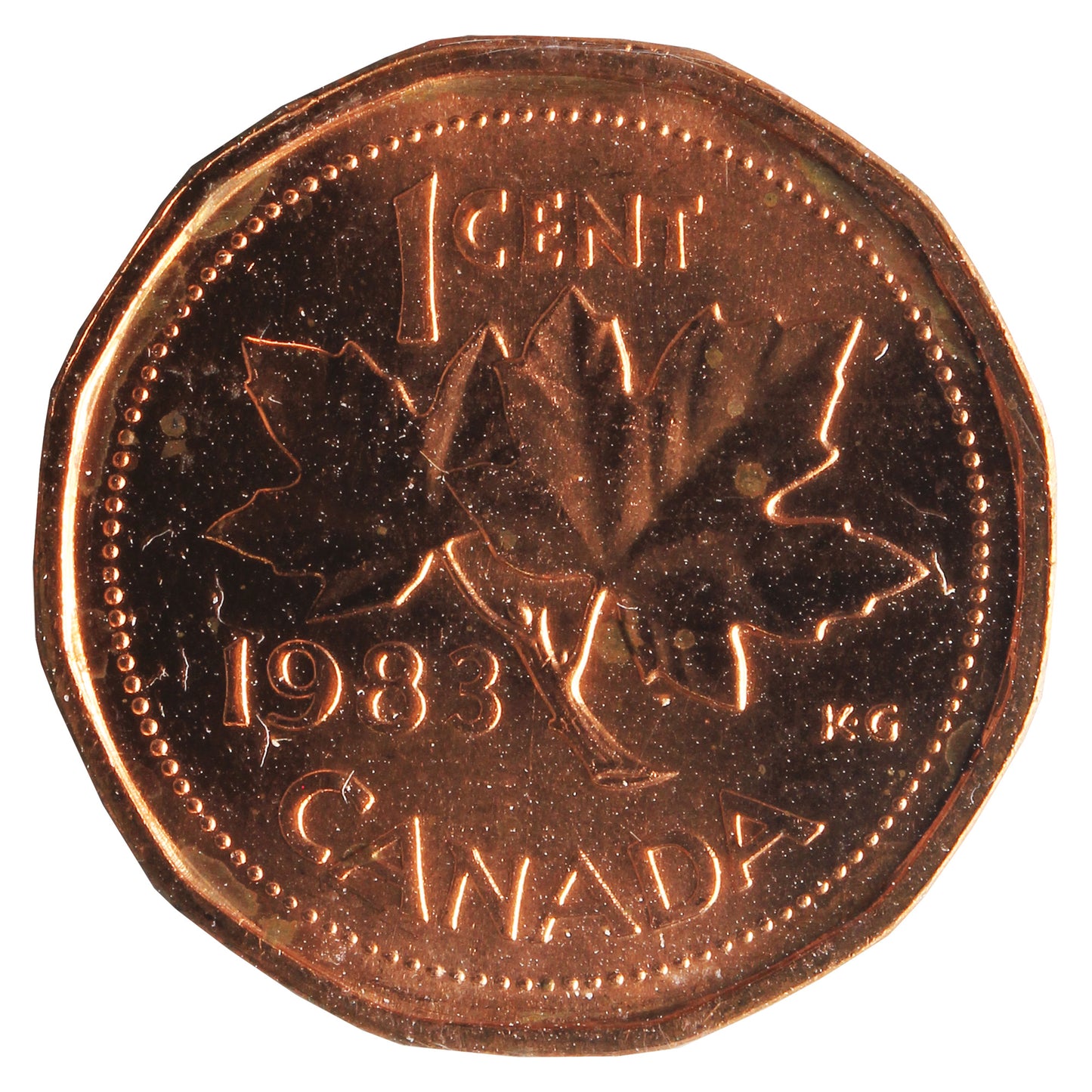 1983 Near Beads Canada 1-cent ICCS Certified MS-64 Red