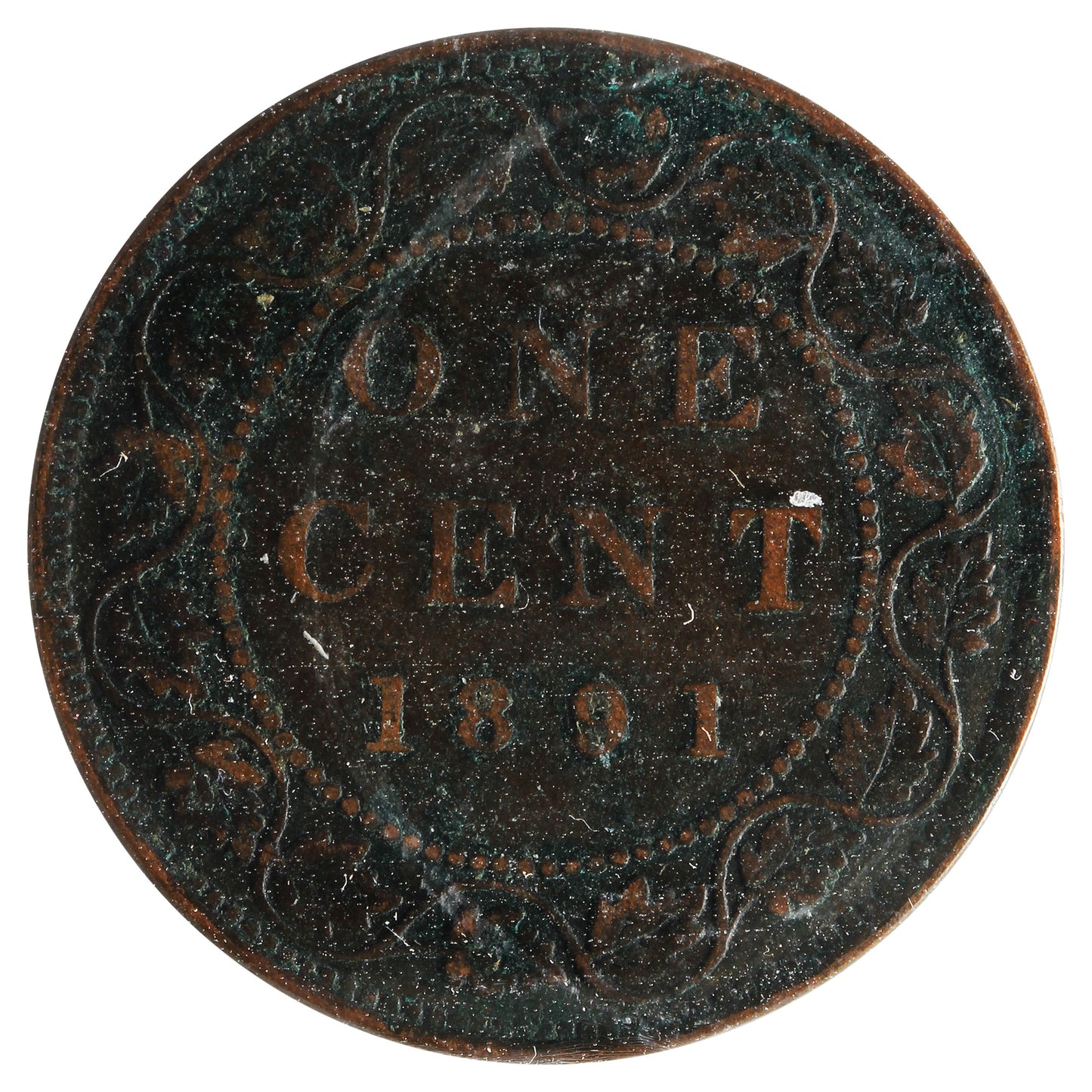 1891 SLSD, Obv. 3 Canada 1-cent ICCS Certified F12